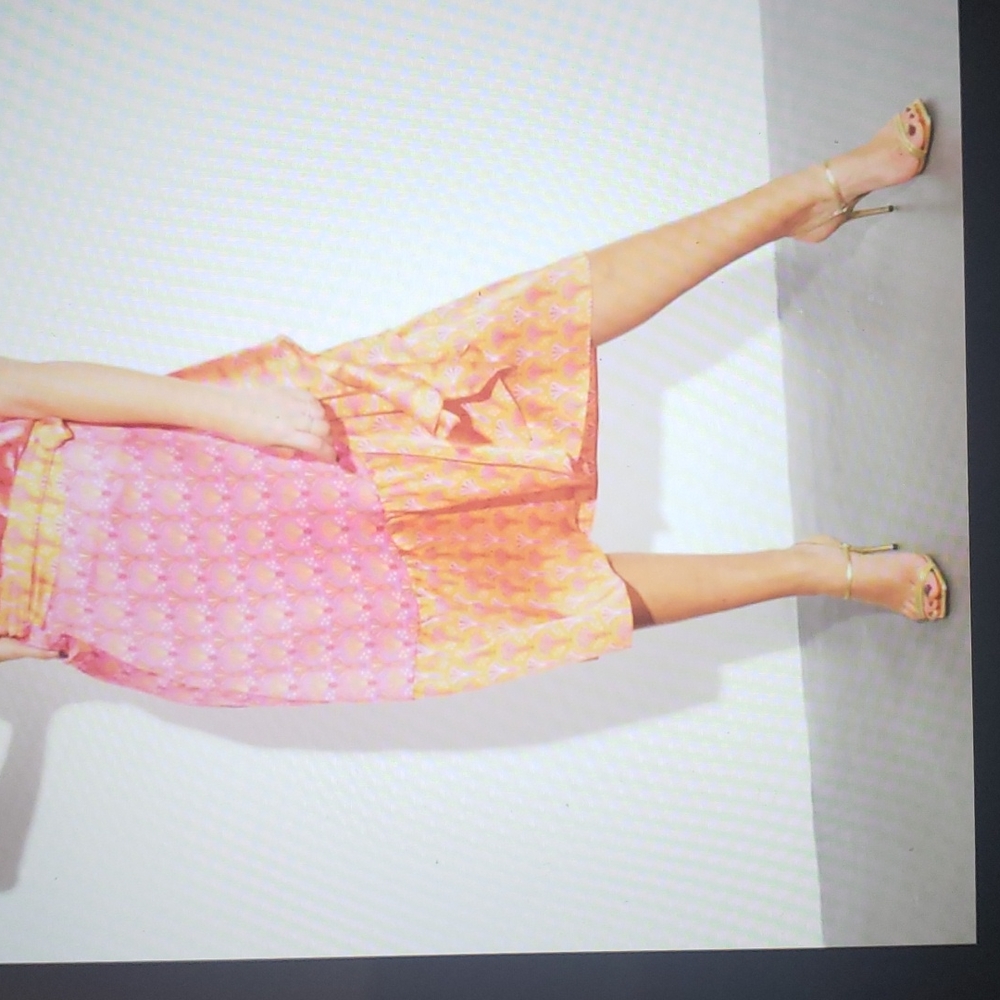 Elegant Pink and Orange Women's Skirt